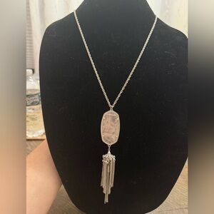 Kendra Scott Rayne Silver Tassel Pendant Necklace – Signature Designer Piece